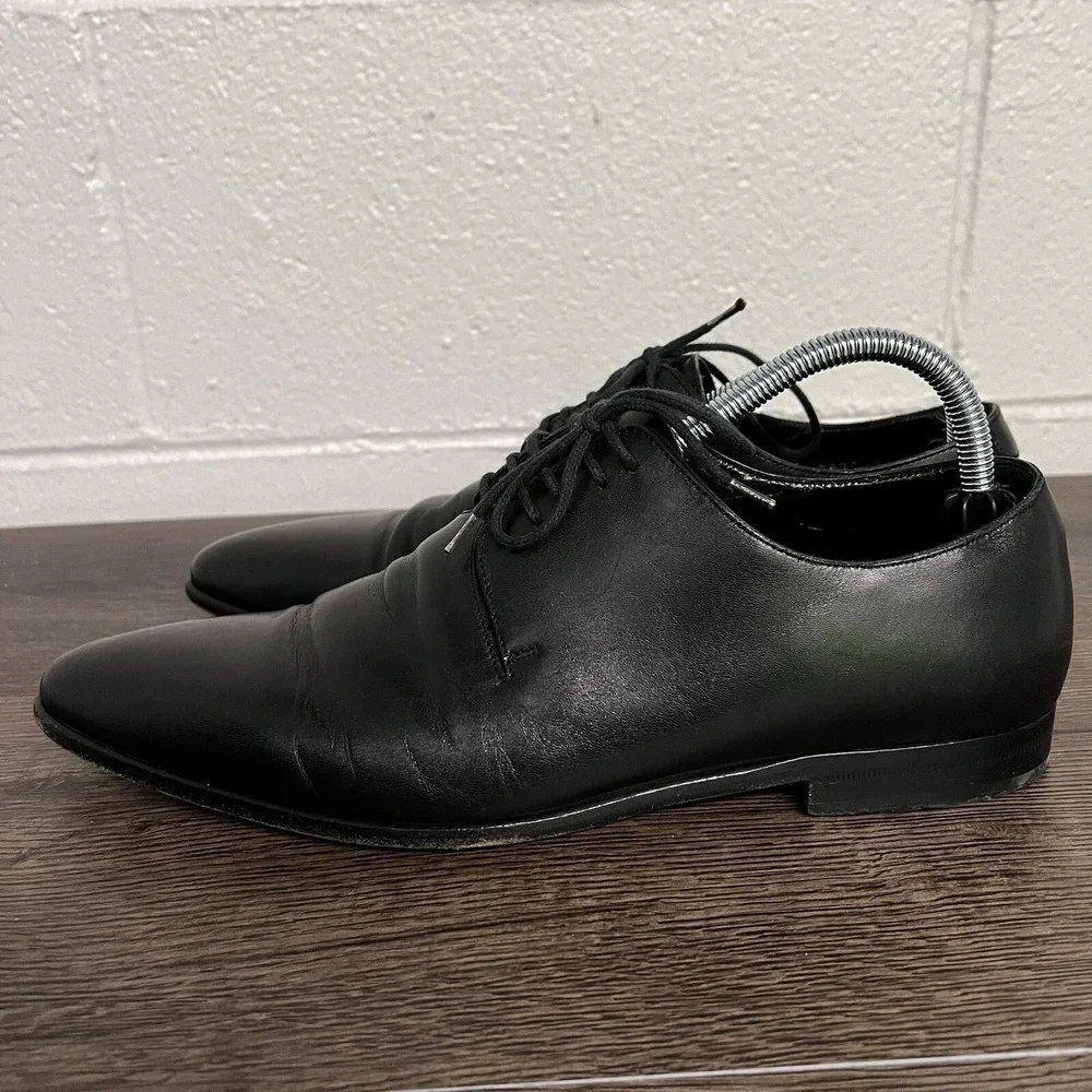 DOLCE & GABBANA Mens Lace Up Black Leather Dress Shoes Size 6